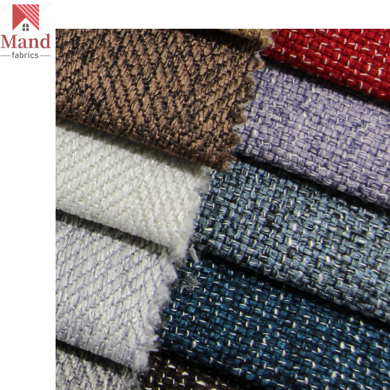 Mand textile customized classic plain slub polyester oxford herringbone linen upholstery for sofas and chairs from manufacturer