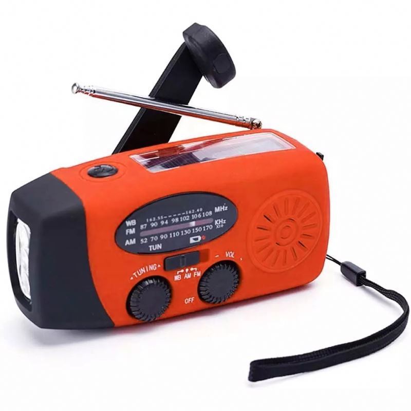 Best Emergency Survival Solar Hand Crank Radio 2000mAh AM FM Portable With Reading LED Lamp Dynamo Flashlight Smartphone Charger