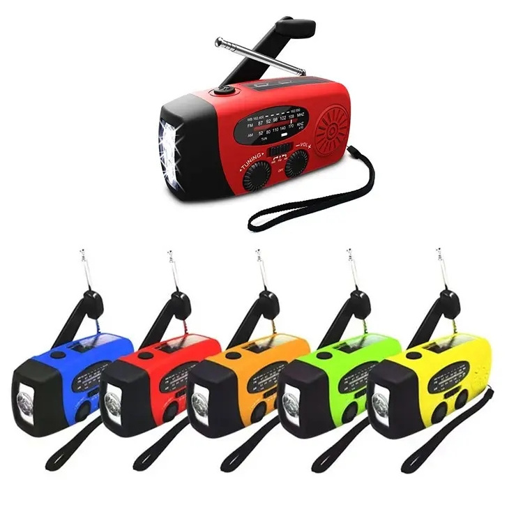 Best Selling Portable Mini Hand Crank Radio 2000mAh Power Bank USB Feature SOS Flashlight Survive Emerncy  LED Flashlight