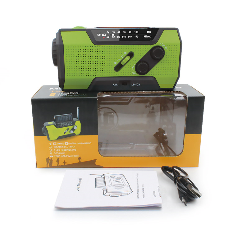 Best Selling NOAA/AM/FM Portable Solar Earthquake Products Hand Crank Generator Hand  Flashlight Solar Radio