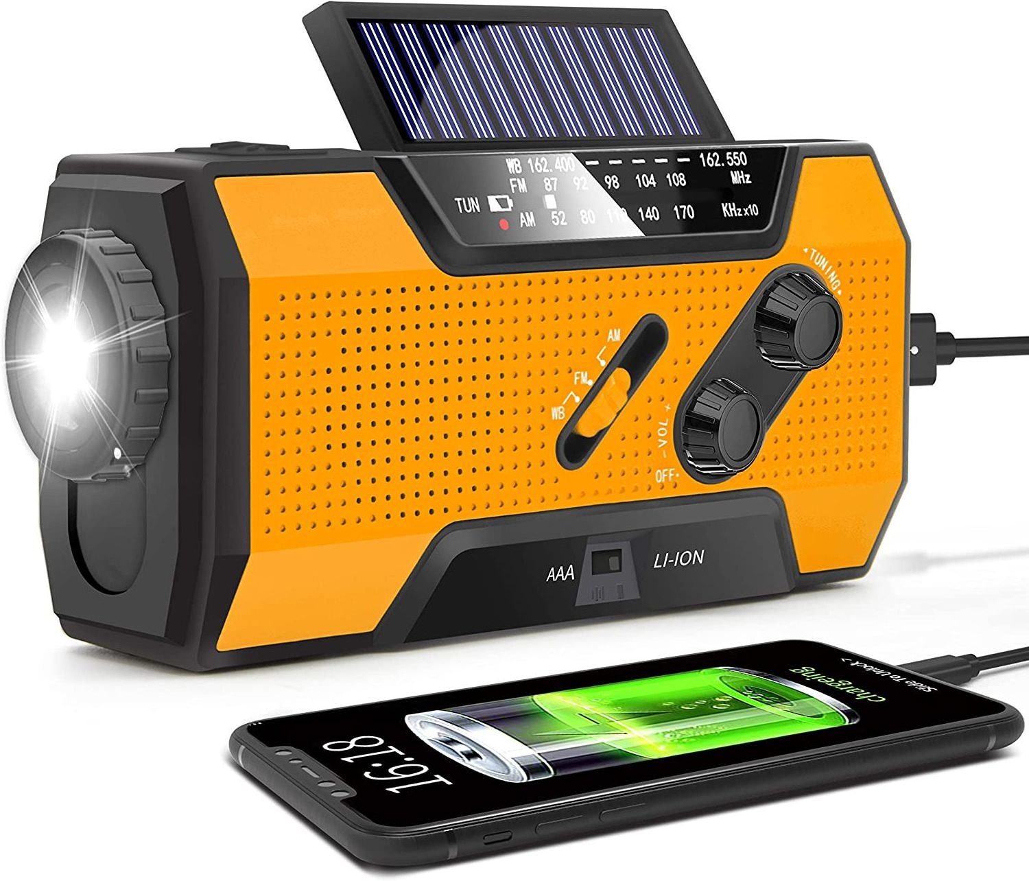 Best Selling NOAA/AM/FM Portable Solar Earthquake Products Hand Crank Generator Hand  Flashlight Solar Radio