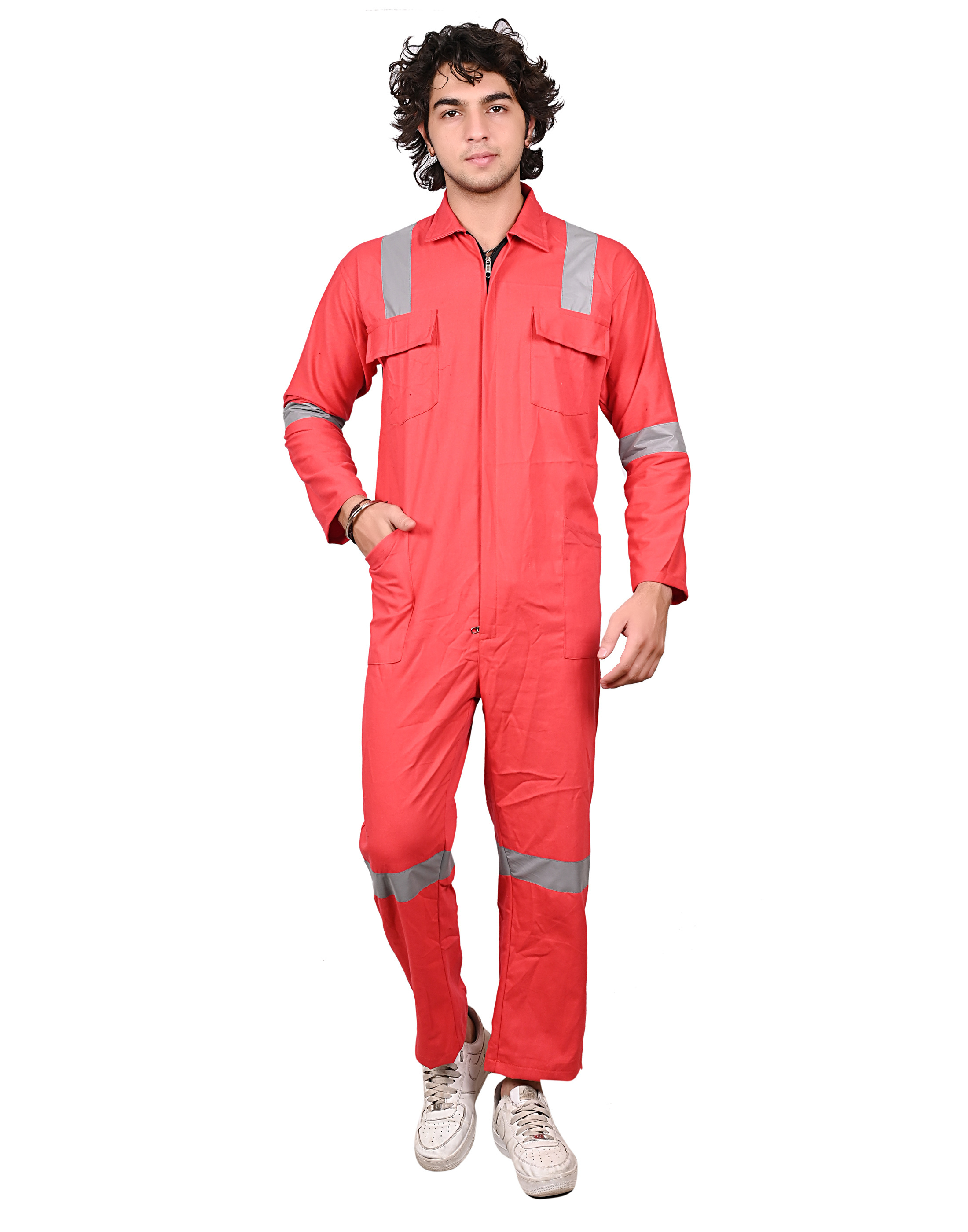 Standard Quality Cotton Coverall Boiler Suit 200 GSM (Red Colour) Direct Factory Sale