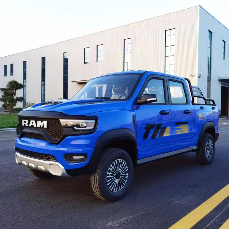 Made in china RAM pickup with cargo box adult driving 4-wheel electric pickup truck for sale new car with low price