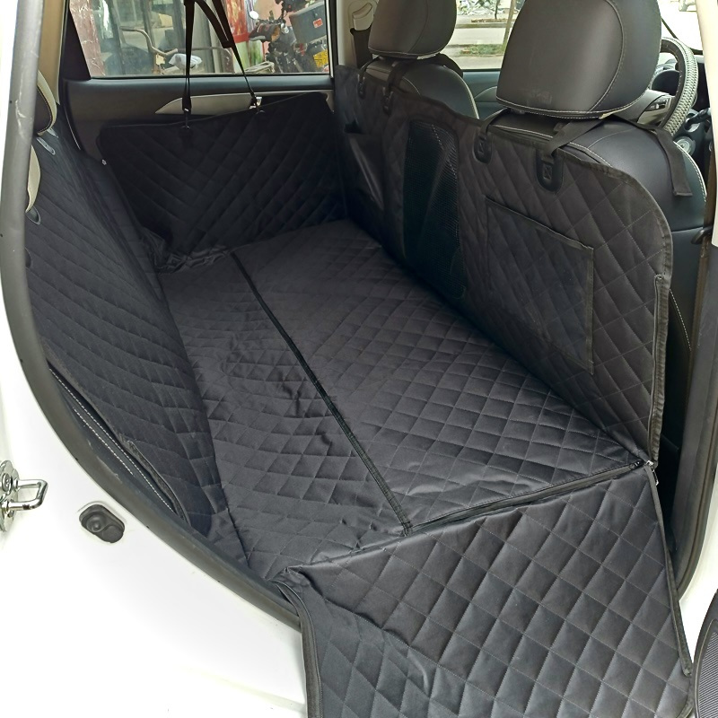 Backseat Large Dog Hammock for Car Seat Protector for SUV Truck with Side Flap&Pockets&Mesh Window