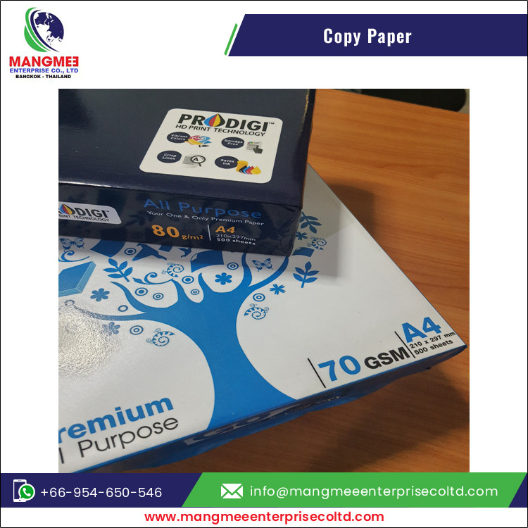 Made in Thailand Top Notch Quality High Standard Grade A4 Size Copy Paper for Drawing and Fax for Bulk Buyers