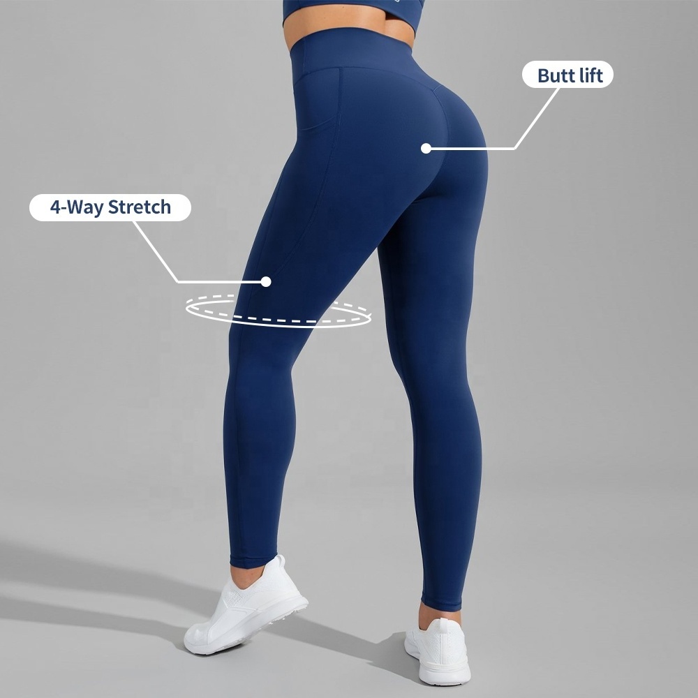 MIQI Customize Gym Leggings Butt Lifting High Waist Workout Yoga Pants Sports Fitness Women Yoga Leggings With Pocket