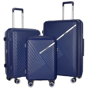 Luxury 1 Set 3 Pcs Travel Trolley Bags Nesting Suitcases Set PP Carry On Luggage Checked Plastic Suitcase With 20/24/28 Inch