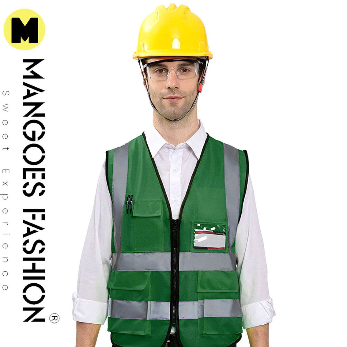 Reflective Vest With Pockets Hi Vis Orange Mesh Construction Safety Vests Outer Wholesale Workwear Vest