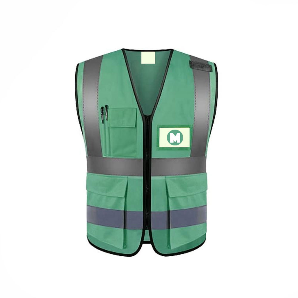 Green Color Customize Winter Fleece Hi Vis Gilet Safety Road Work Uniforms Vests Reflective Vest Safety Jacket Reflective Vest