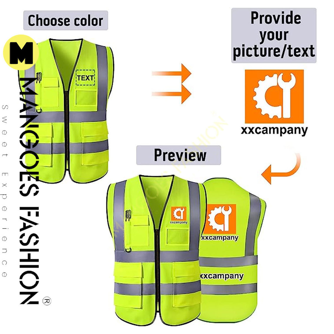 Workwear Reflective Safety Vest With Pockets Reflective Safety Hi Vis High Visibility Workwear Construction Top Quality