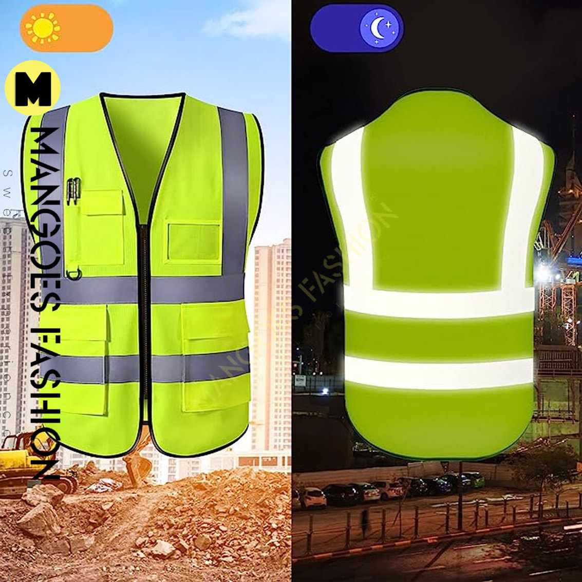 Workwear Reflective Safety Vest With Pockets Reflective Safety Hi Vis High Visibility Workwear Construction Top Quality