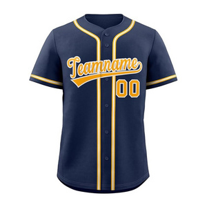 Wholesale Cheap 100% Polyester Custom Sublimated Navy Yellow White Baseball Jerseys Cheerleader Jerseys