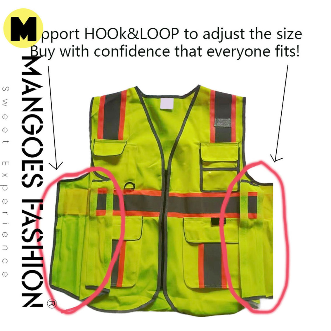 High Visibility Reflective Safety Vest | Custom Logo Outdoor Workwear Sleeveless Vest for Hi Vis Security Outdoor Environments