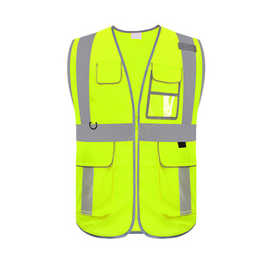 High Visibility Reflective Safety Vest | Custom Logo Outdoor Workwear Sleeveless Vest for Hi Vis Security Outdoor Environments