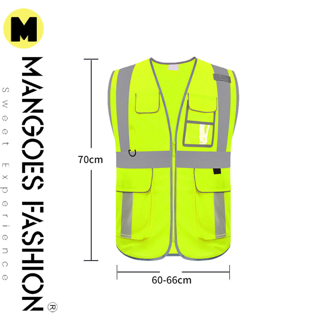 High Visibility Reflective Safety Vest | Custom Logo Outdoor Workwear Sleeveless Vest for Hi Vis Security Outdoor Environments