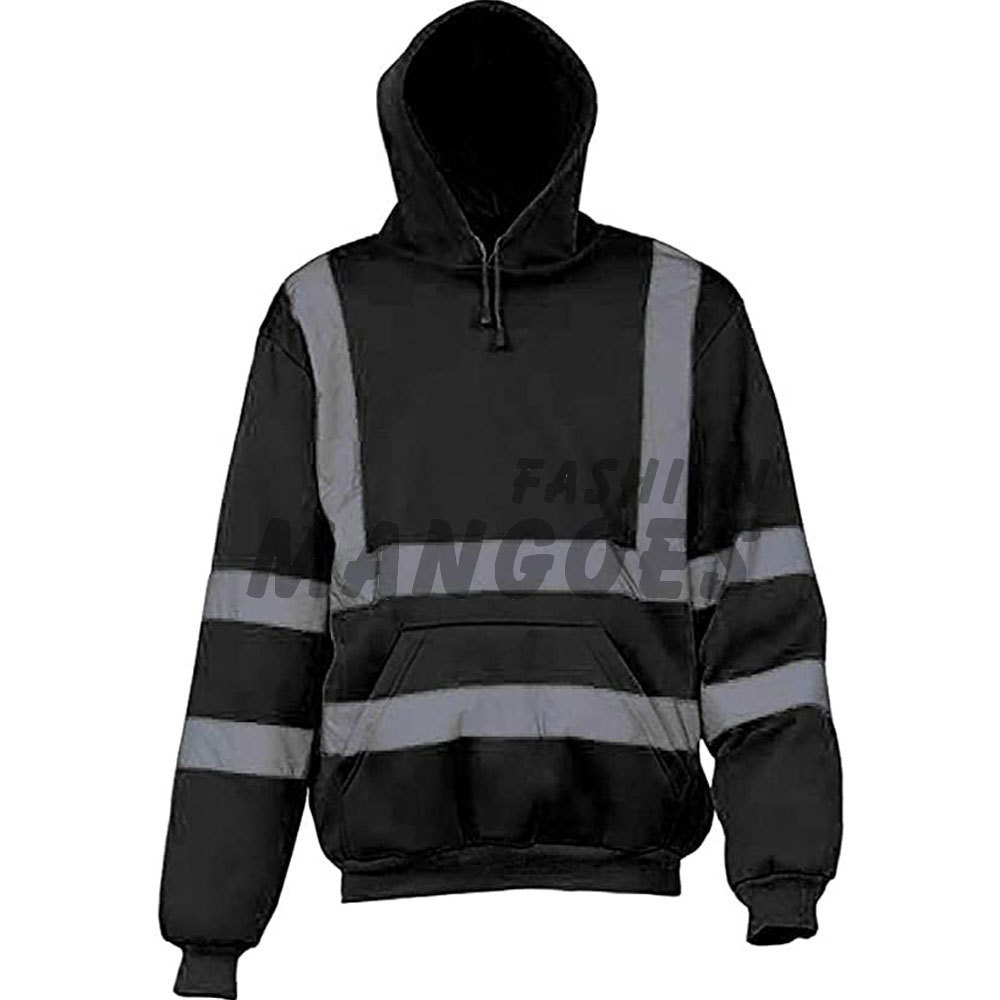 Men Safety Sweatshirt Jacket Class 3 High Visibility Workwear Reflective Hoodie Winter Lightweight Construction Gear