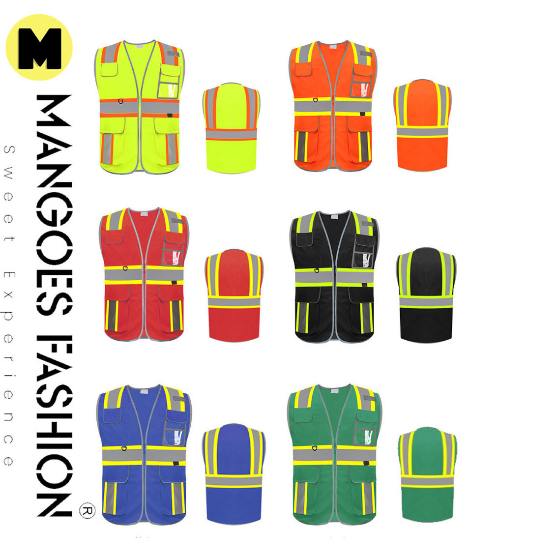 High Visibility Reflective Safety Vest | Custom Logo Outdoor Workwear Sleeveless Vest for Hi Vis Security Outdoor Environments