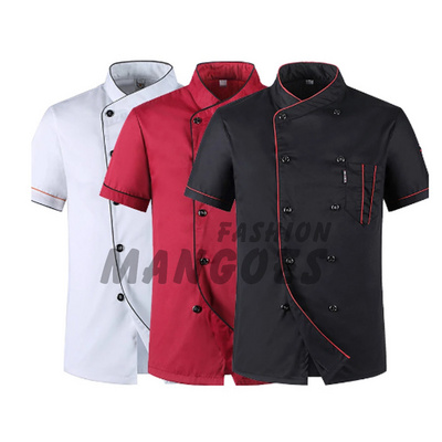 Short Sleeve Restaurant Chef Kitchen Work Uniforms Double Breasted Sushi Bakery Cafe Waiter Catering Service Jackets or Aprons