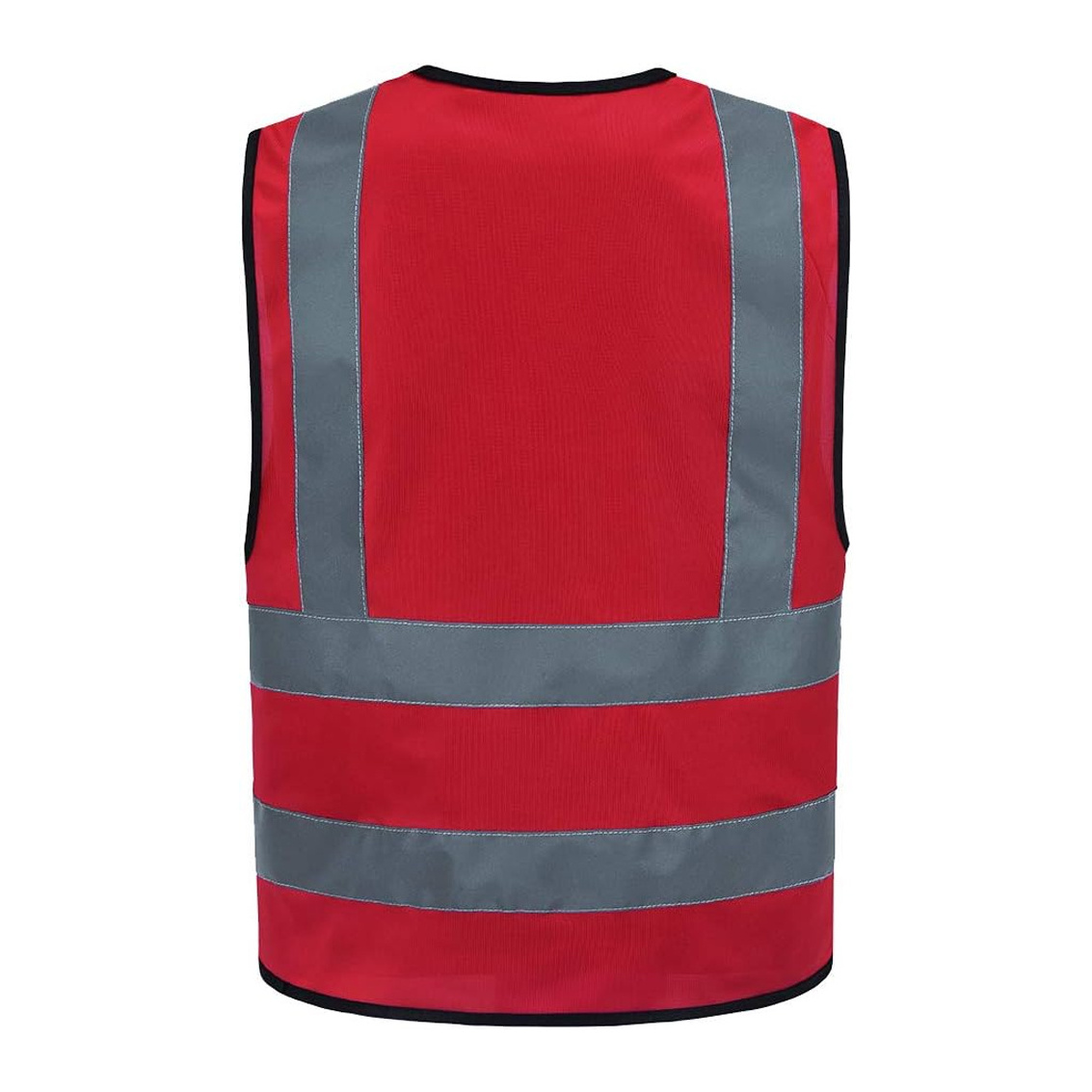 High Visibility Zipper Front Work Running Vest for Men and Women with Multi Pockets - Meets Safety Standards for Enhanced Safety