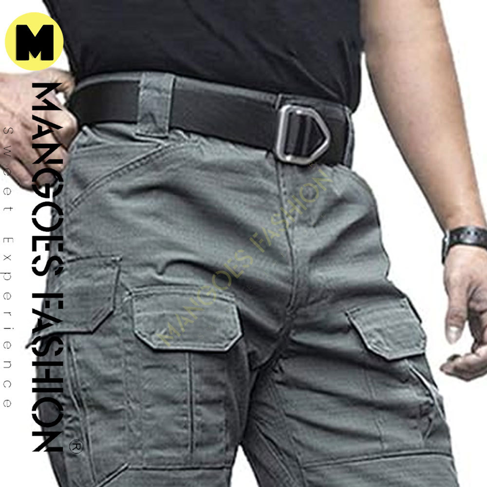 Men's Outdoor Tactical Pants Rip Stop Lightweight Waterproof Combat Cargo Work Hiking Pants Polyester Rip-stop Fabric