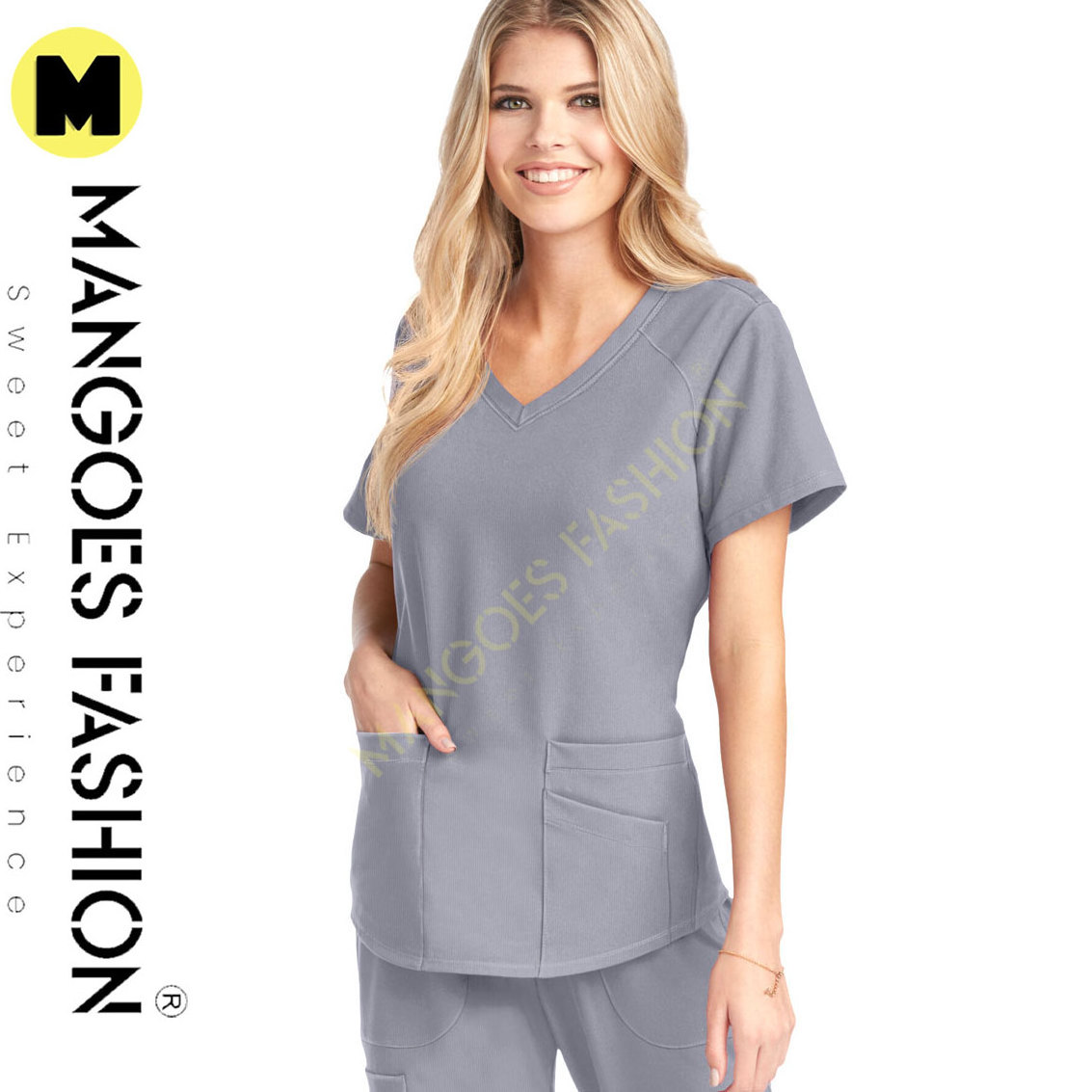 Women's 3-pocket Stretch V-neck Scrub High Quality Waterproof Breathable Non Woven Uniforms Hospital Surgical Scrub Suit