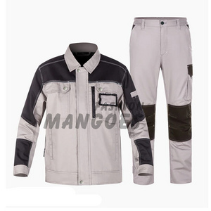 100% Cotton Work Uniforms Workshop Cargo Suit Set Work Jacket Men for Welding and Work Pants Construction Multi Pockets