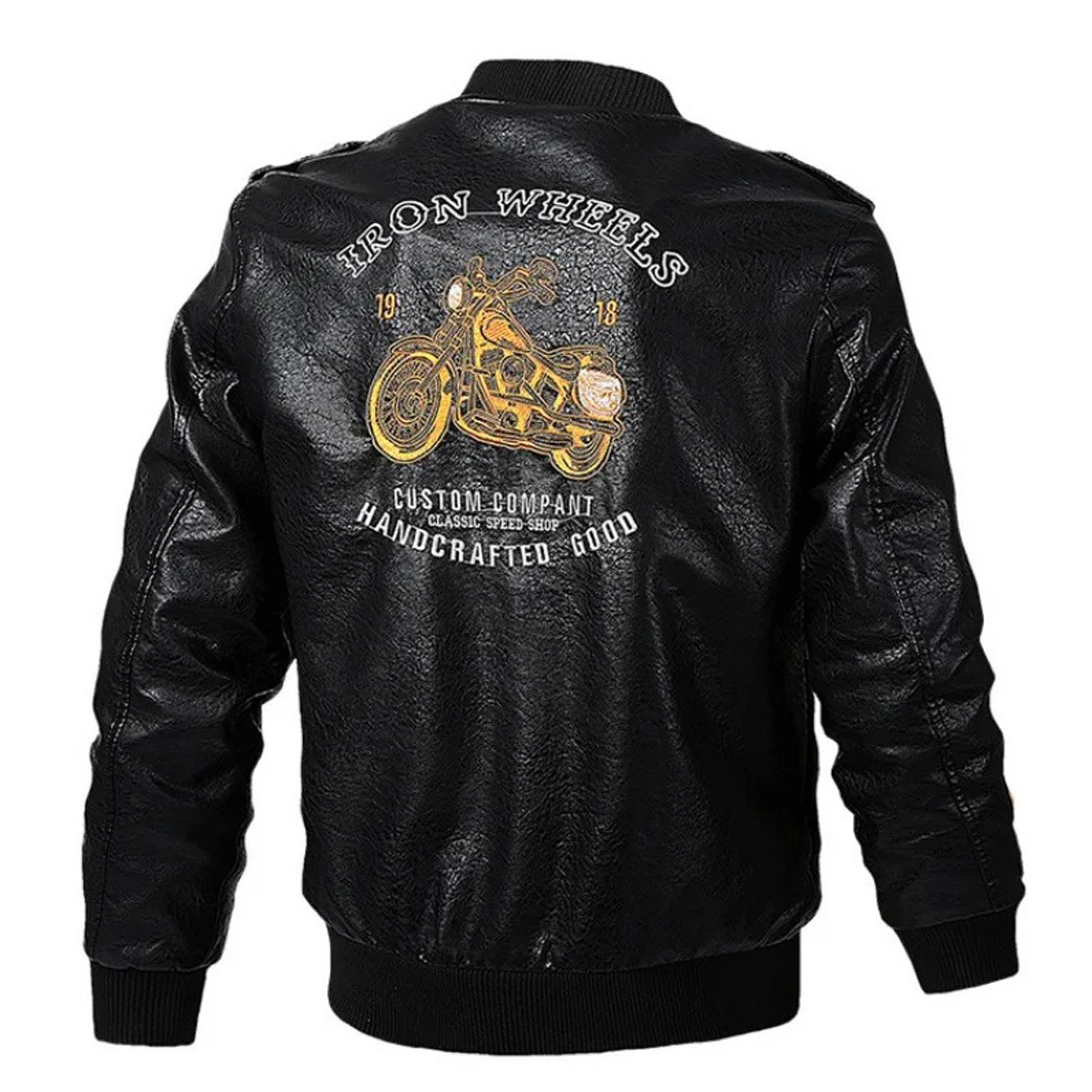 High Street Personality Embroidery Baseball Jackets Coat Men Clothing - Stylish PU Leather Motorcycle Jacket