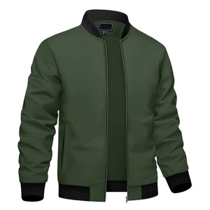 Men's Lightweight Waterproof Bomber Jacket - Casual Outdoor Basketball Coat Pocket Windproof Windbreaker