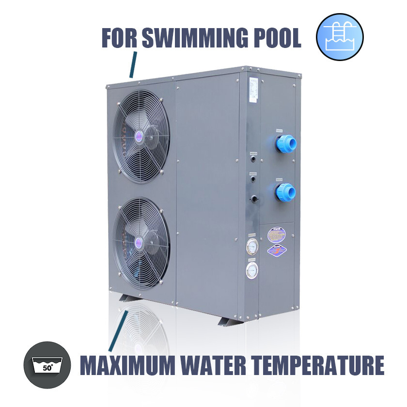 Titanium tube heat exchanger Solar Swimming pool air source heat pump 13.5kw 20kw 24kw