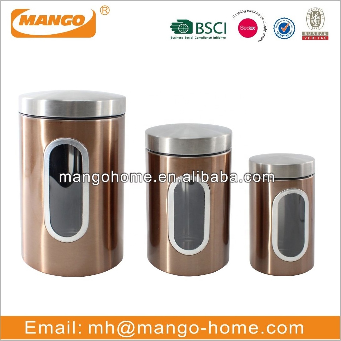 Airtight Tea Coffee Sugar Stainless Steel Kitchen Canister