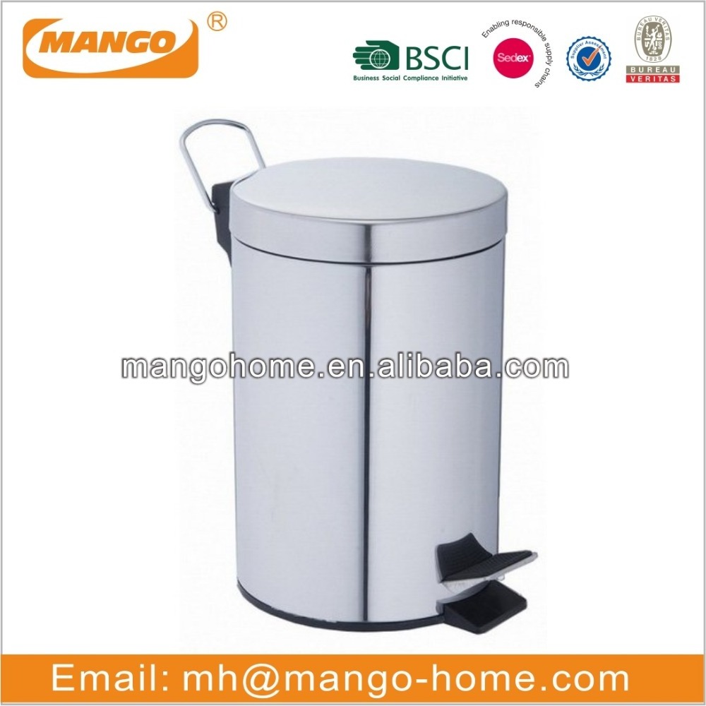 Wholesale Basic Household Stainless Steel Dust Bin Recycle Bin Rubbish Waste Bin 3L/5L/7L/12L/20L/30L/40L