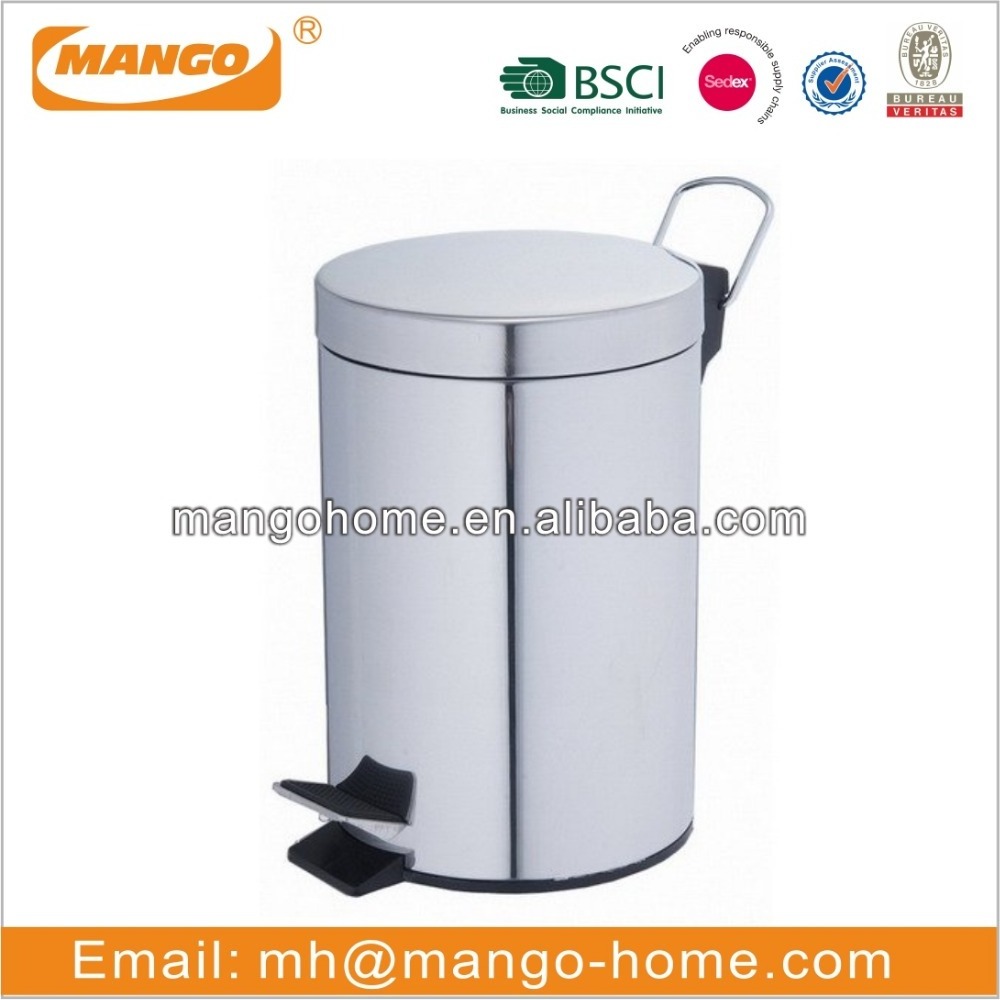 Wholesale Basic Household Stainless Steel Dust Bin Recycle Bin Rubbish Waste Bin 3L/5L/7L/12L/20L/30L/40L