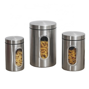 Airtight Tea Coffee Sugar Stainless Steel Kitchen Canister