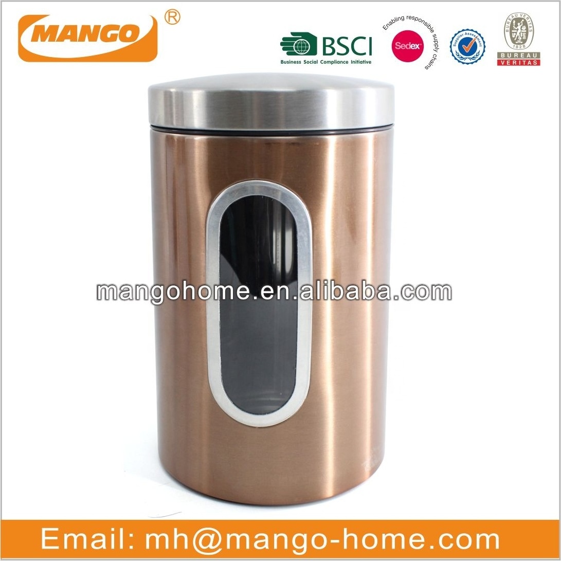 Airtight Tea Coffee Sugar Stainless Steel Kitchen Canister