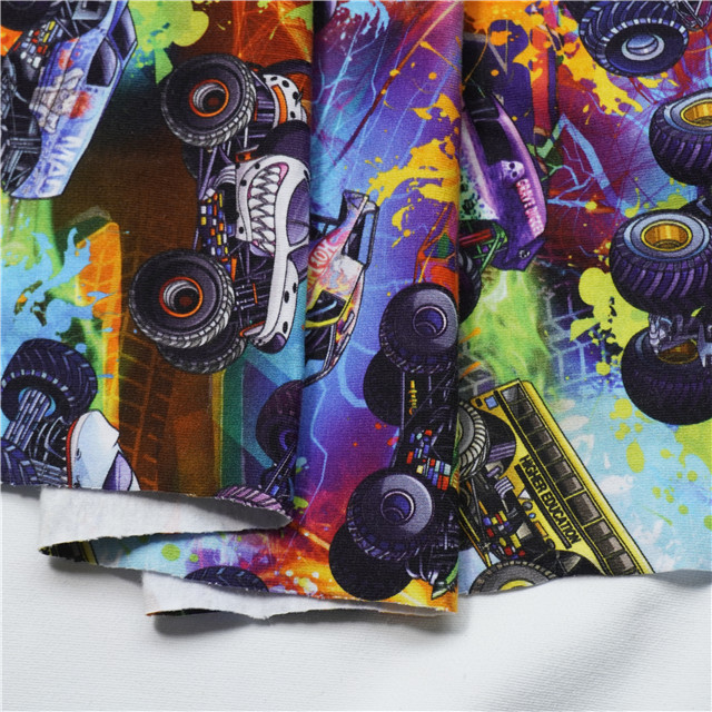 custom digital printing cotton lycra fabric wholesale 95% cotton 5% lycra knitted fabric for clothing 260-280gsm