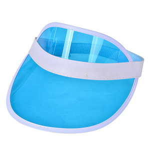 Wholesale Custom PVC Clear Colored Visors Hats UV Protector Empty Head Top Air Cap Sun Visor Hat Running Caps