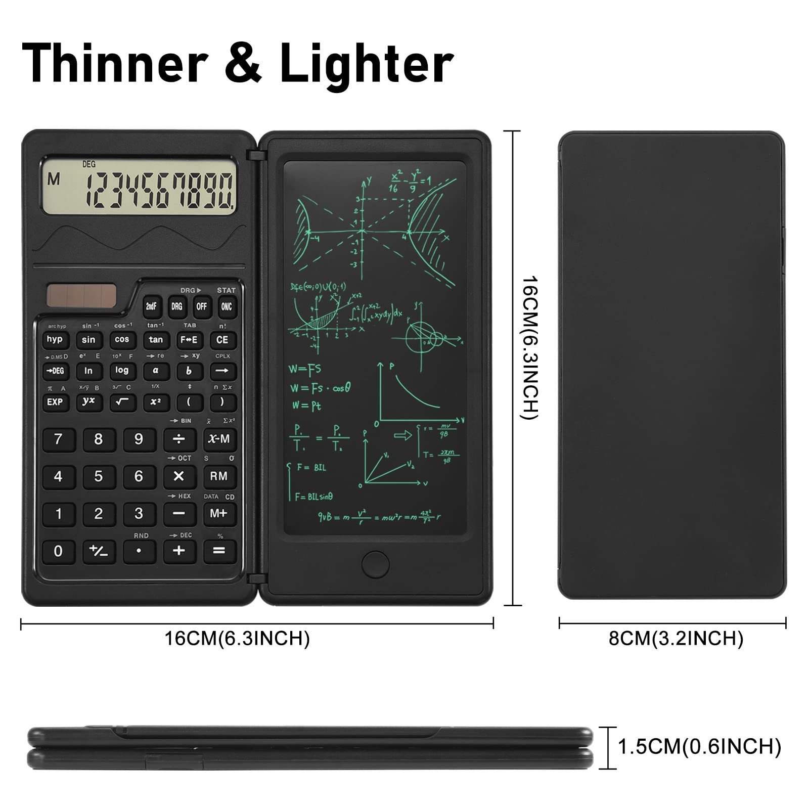 Portable Foldable digital desk eletronic Scientific calculator with lcd writing tablet for school College