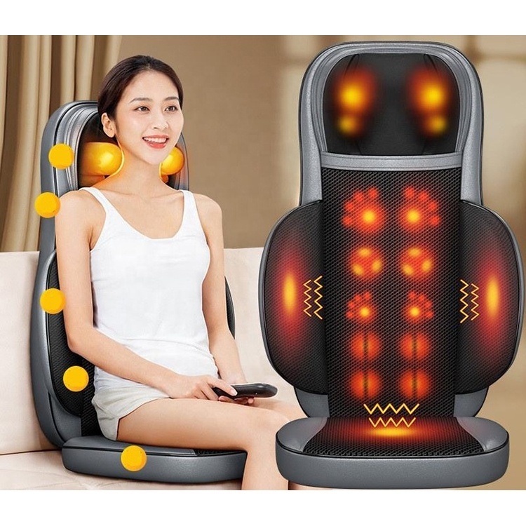 Full Body Shiatsu Massage Chair Back Pain Relief Seat Red Light 3D Kneading Massage Cushion For Home Office Chair Car Seat