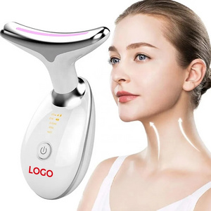 Beauty Products Mini Face Skin Lift Tighten Led Red Blue Light Wrinkle Remove Ems Neck Lift Device Face And Neck Lift Massager