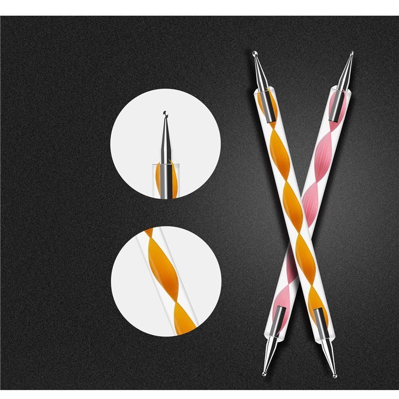 5Pcs/Set Nail Art Design Dot Pen UV Gel Painting Drawing Polish Brush Dotting Tools Set Embossing Stylus for Painting