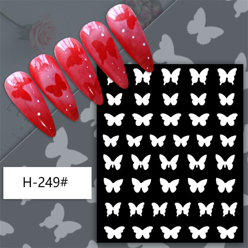 Nail Art Charms  Hollow Template Love Butterfly Bear Star French Inkjet Sticker Decals For Nail Art Decoration