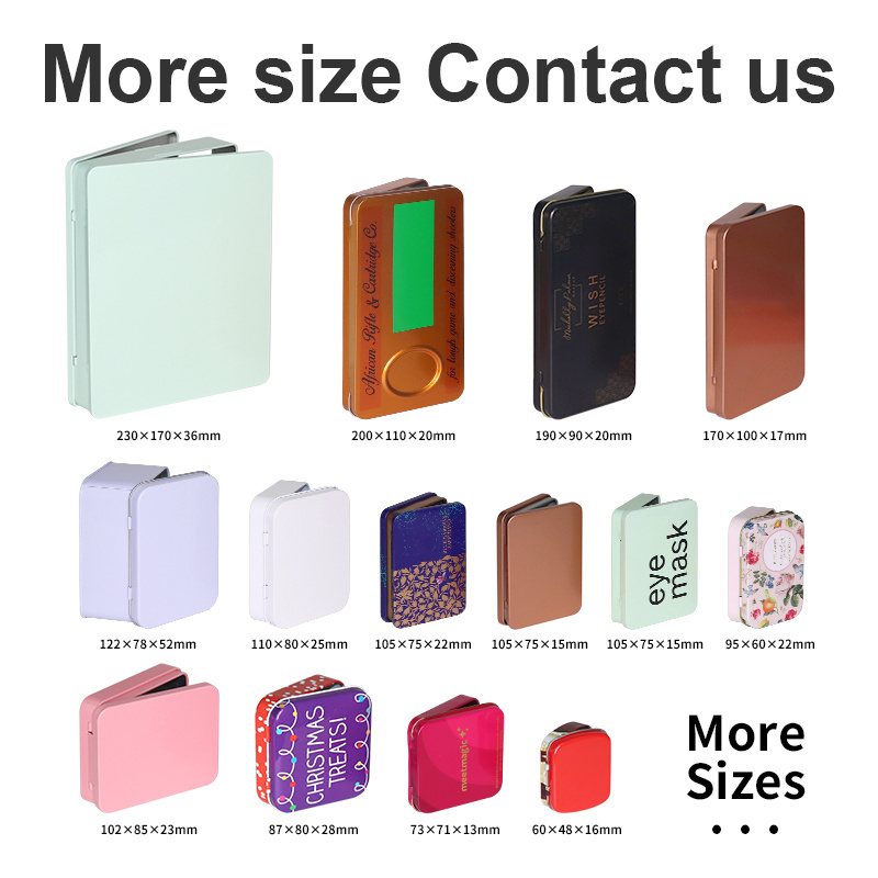 custom hinge tin box Packaging Breath Mint Small Metal Case Rectangular Tin Box with hinge