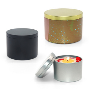 Empty Small Round Metal Tin Jar/container 4oz 8oz White Rose Gold Black Candle Tin can With Lid For Candle Making