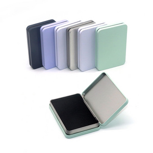 YEM Wholesale Small Candy Gift Tin Can Cigarette Case Rectangular Square Metal Packaging Tin Box With Hinged Lid