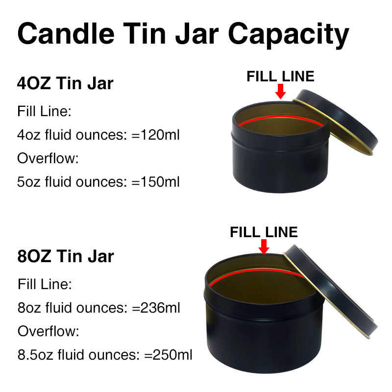 Empty Eco Friendly Candle Tins Soy Wax Frosted Candle Jars With Lids Wedding Candle Making Cans 8Oz Solid Perfume Tin Jars