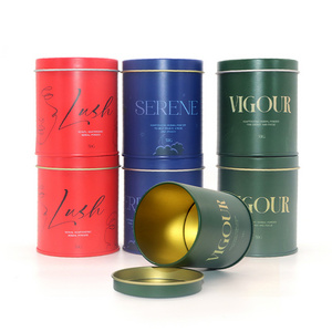 Elegant Tinplate Empty Cylinder Candy Tin Can For Diy Candles Dry Storage Spices Tea Candy Party Favors Gift Tea Tin Metal Box