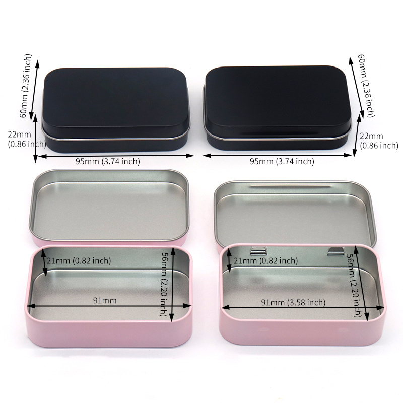 custom hinge tin box Packaging Breath Mint Small Metal Case Rectangular Tin Box with hinge