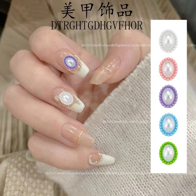 Kawaii  cartoon Pearl Macarons resin nail art charm cute Pearl Macarons diy cream glue 3d nail art charm decoration