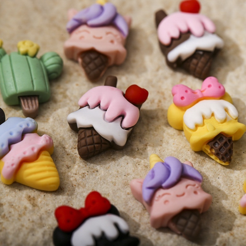 Kawaii  cartoon Cute Fruit-flavored ice-cream Resin kawaii Ornament diy cream glue 3d nail art charm decoration