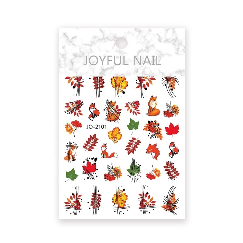 Cute cartoon straps glue maple leaf nail stickers flowers plants maple leaf stickers nail art charms jewelry decoration